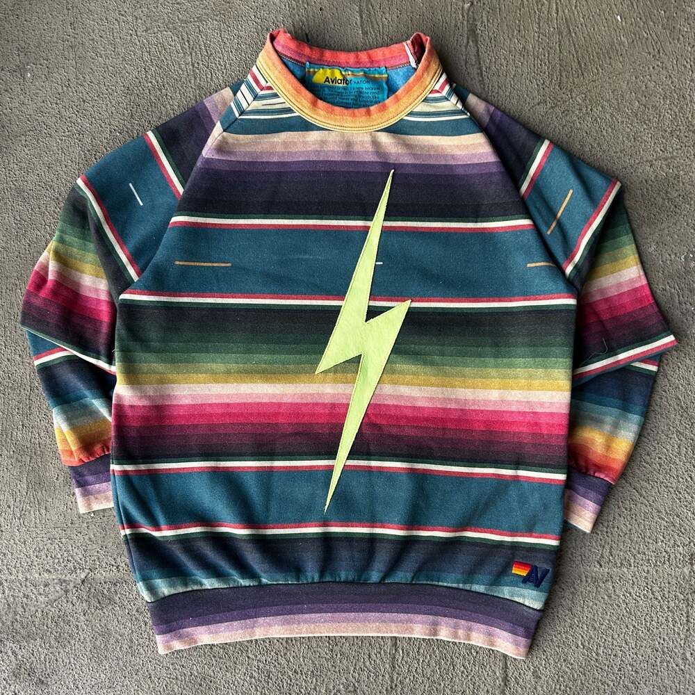 Aviator Nation Serape Bolt Stitch Crewneck Sweatshirt